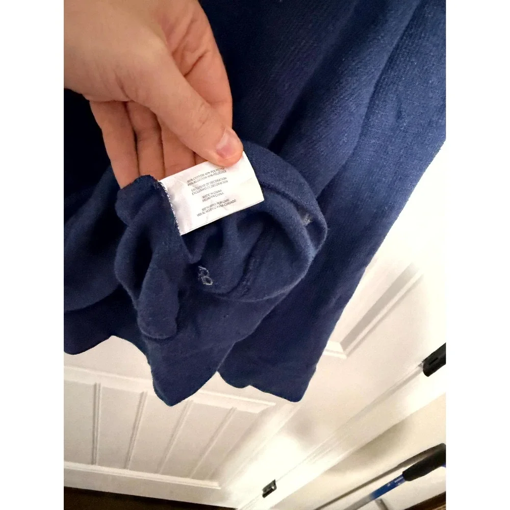 Banana Republic Sweatshirt Mens XXL Navy Blue Raglan Waffle Knit EUC
